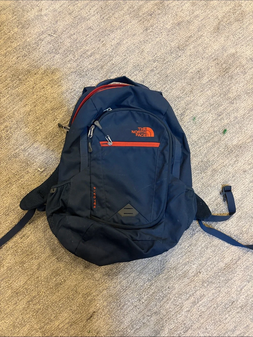 The North Face Navy Backpack with Red Accents - Men's Daypack